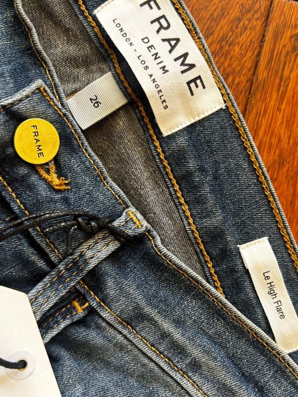 NWT FRAME Le High Flare Jeans Womens 26 Blue High Rise Stretch Denim Made in USA - Picture 5 of 8